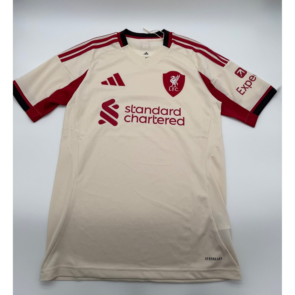 Adidas Liverpool FC Away Jersey Cream Red JV6487 Mens XS Slim Fit Aeroready NEOT